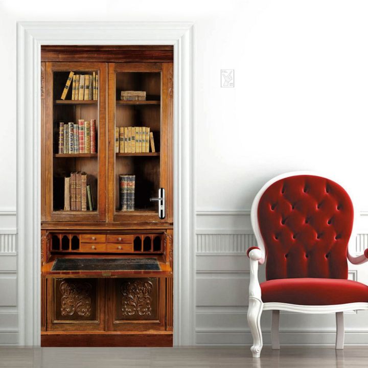 3D%20Vintage%20Bookshelf%20Door%20Stickers%20Library%20Bookcase%20Home%20Bedroom%20Wallpaper%20Decal%20Removable%20Waterproof%20Self%20Adhesive%20Poster%20Mural%20-%20Image%204