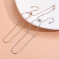 Fashion Simple Adjustable Slider Anklets Chain Bracelets For Women Girl Titanium Steel Jewelry Bangle Retro Minimalist Style Ankle Gift 1Pcs.