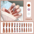Wearing nail handmade nail piece temperament white broken diamond butterfly wearing nail piece short 24 pieces of nail stickers wholesale. 