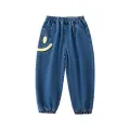 Boys Jeans Spring 2024 New Loose Pants Denim Children's Handsome Autumn Cartoon Trousers 2 3 4 5 6 7 8 9 10 11 12 13 14 Years. 