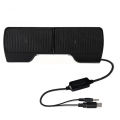 Portable Mini USB Stereo Speaker Notebook Laptop Computer PC Screen Clip-on Music Player Black.