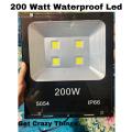 200 Watt COB Flood LED Light 5054 Model 200W LED Flood Light Ultra Bright 20000Lm, Scale-Like Electroplating Reflector IP66 Waterproof Yard Garden Outdoor Security Lights Daylight White 6500K Flood Light 200w Halogen Light Double Big Size LED Halogen Outd.