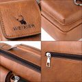 WEIXIER Men's Shoulder Bag Men Crossbody Bags PU Leather Handbag Capacity Men Messenger Bags Top handle Tote Bag for Male bolsos.