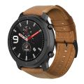 For Amazfit GTR 47mm / Pace / Stratos Oil Wax Leather Watch Band.