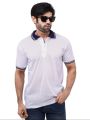 White Color Mesh Fabric Polo T-shirt For Man's. 