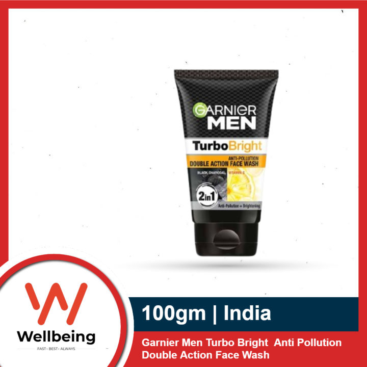 Garnier Men Turbo Bright Anti Pollution Double Action Face Wash 50g / 100g