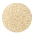 Straw Woven Placemat Wheat Straw Wheat Braid Woven Pad Dining Table Decor Insulation Meal Mat Environmentally Friendly Coaster.