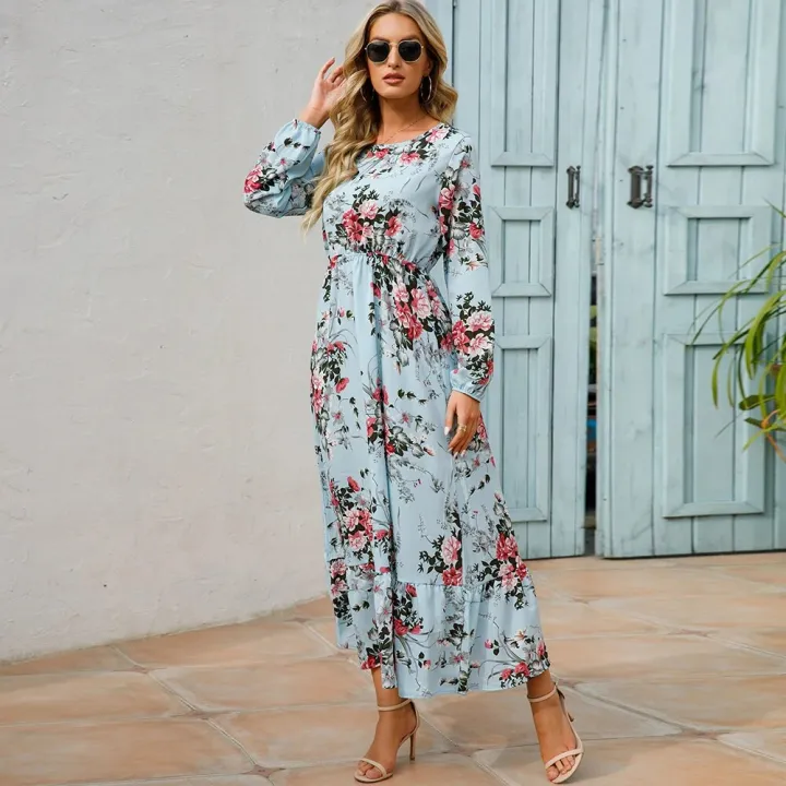 Women%20Maxi%20Dresses%20Sping%20Autumn%20Bohemian%20Casual%20Full%20Sleeve%20High%20Waist%20Beach%20Woman%20Chiffon%20Dresses%20Floral%20Vestidoes%20Long%20Dress%20-%20Image%203
