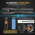 goreeb | High power Rechargeable Led flashlight Military Tactical Long Range torch light linternas Zoomable  Flashlight Torch LED  Portable Torches 5 Modes Mini Camping Lighting with High quality battery. 