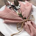 10pcs Cloth Napkin (17x17'') Serving Table Decor Dinner Towel for Kitchen Plates Mat Wedding Decoration Party Linen Fabric Gauze. 