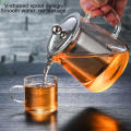 Upscaled Quality - 450ML/550ML/750ML Heat Resistant Glass Teapot Jug With Infuser Coffee Tea Leaf Herbal Pot - Innovative Design. 
