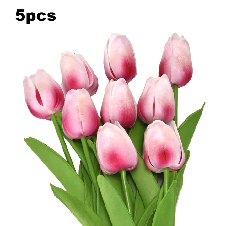 5Pcs/set%20Artificial%20Tulips%20Lifelike%20Realistic%20Plastic%20Faux%20Silk%20Floral%20Simulation%20for%20Home%20-%20Image%207