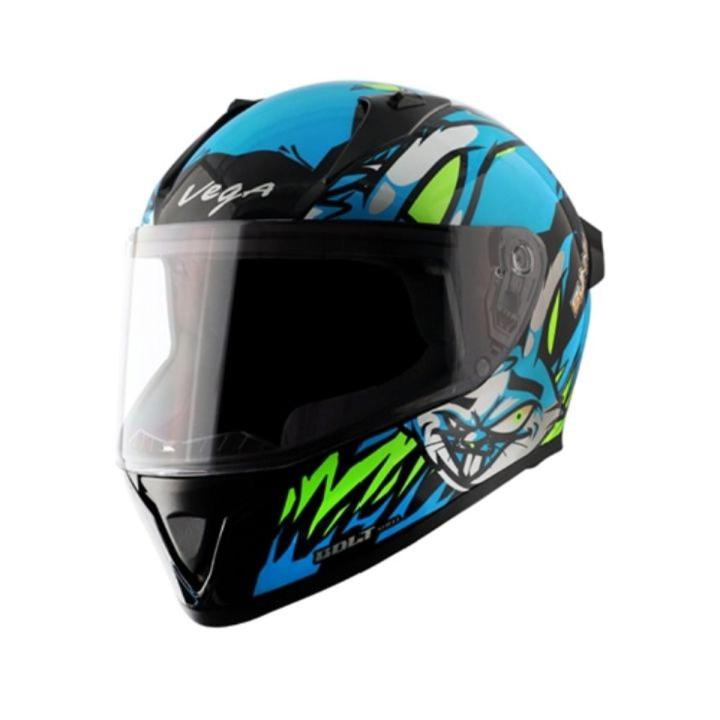 Vega Bolt Bunny Black Neon Blue Helmet