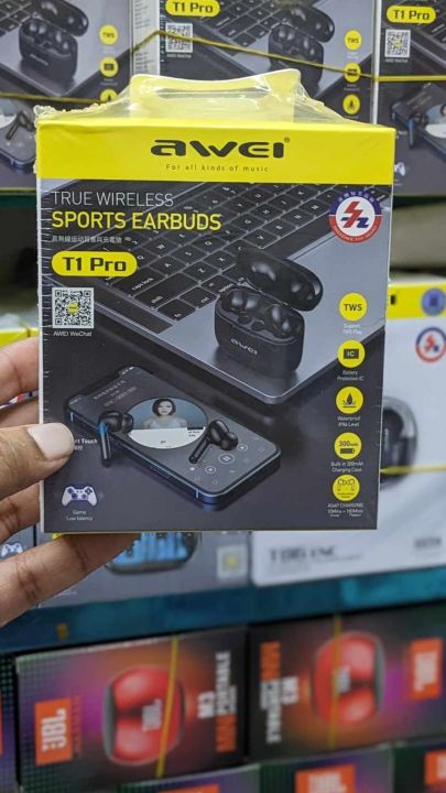 Awei T1 Pro True Sports Earbuds With Charging Case