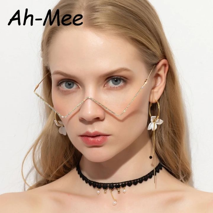 New%20Fashion%20Crystal%20Sunglasses%20Frames%20For%20Women%20Small%20Diamond%20Eyeglasses%20Line%20Alloy%20Frame%20Eyewear%20Punk%20Half%20Frame%20Glasses%20-%20Image%205