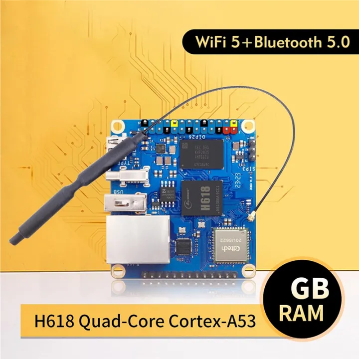 1%20Set%20PCB%20Blue%20Development%20Board%20for%20Zero%203%20Development%20Board%20+Heat%20Sink%20H618%20WiFi5+BT%205.0%20Gigabit%20LAN%20for%20Android%2012%20Debian12%20Ubuntu22.04%20-%20Image%203