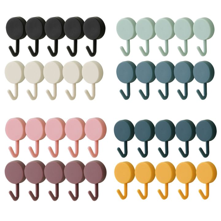 10pcs%20Mini%20Self%20Adhesive%20Wall%20Hooks%20Strong%20Bearing%20Bathroom%20Door%20Kitchen%20Household%20Towel%20Hanging%20Key%20Holder%20Plastic%20Hanger%20-%20Image%203