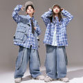 Children's jazz dance costumes, boys' street dance, hip hop hip hop trendy cool, long sleeve shirts, two-piece hiphop costumes. 