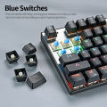 Wired Mechanical Keyboard 26-key Rollover/9 Backlit Modes/Double Shot Keycaps/Multifunctional Combination Keys/Blue Switch Black.