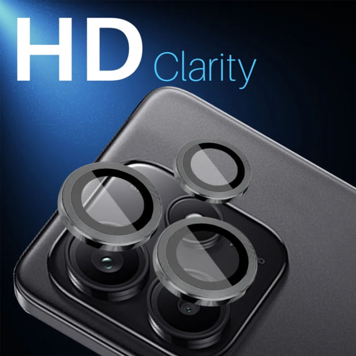 for Xiaomi Redmi Note 14 Camera Lens Protector, Individual Metal Ring Tempered Glass Scratch Resistant Ultra-Thin HD Clear Lens