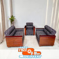 Box Design Wooden Sofa Set S-1236 Malaysiyan Process Wood - 2+2+1. 