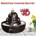 2in1 Ceramic Ashtray Smoke Censer Cute Buddha Backflow Tower Cone Incense Burner.