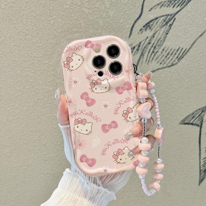 Sanrio Hello Kitty Chain Case For OPPO A60 RENO 7 12F 11F PRO 5 6 8 5G 10 2F Z 8T Realme C63 C61 C65 C51 C53 C55 C21Y C25Y C35