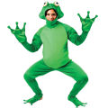 Men Halloween Frog Costume, Open Face Jumpsuit with Webbed Hands & Boot Covers (Green).