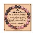 Natural Healing Stone Bracelet Elastic Bangle Beads Natural Healing Stone Bracelet Elastic Gift Gold Crown Butterfly Pendant.