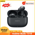 Global Version realme Buds T310 Bluetooth 5.4 Wireless TWS Earphone 40H Battery Life Headphone 46dB Active Noise Cancelling.
