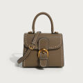 Handbag, Genuine Leather, Platinum Bag, 2023 New High-end Texture, One-Shoulder, Cross-Body Bag, Women's Fashion Trend, Small Square Bag.