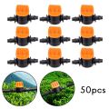 50Pcs 1/4Inch Pipe Mini Valve 4/7mm Hose Controller Baed Adapter. 