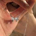 Fashion Trendy Luxury Simple Bowknot Necklace For Women Girls Sweet Elegant Versatile Temperament Chain Pendant Necklace Cologo.