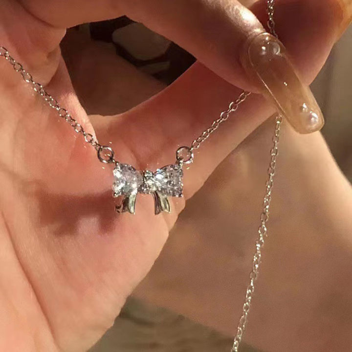 Fashion%20Trendy%20Luxury%20Simple%20Bowknot%20Necklace%20For%20Women%20Girls%20Sweet%20Elegant%20Versatile%20Temperament%20Chain%20Pendant%20Necklace%20Cologo%20-%20Image%205