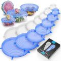 Kitchen Reusable Silicone Stretch Seal Lid Preservation Vacuum Food Storage Bowl Cover, Silicone Stretch Lids Food Wrap - 6 Pcs. 