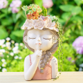 Small Fairy Succulent Plant Pot Kit with Drainage Hole 4 Inch Indoor Cactus Pot Unique Cute Flower Vases Decor Easy Install D. 