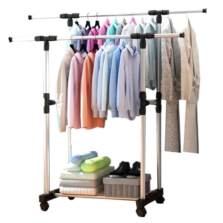 Double _pole Stillness Still cloth Rack. | Daraz.com.bd
