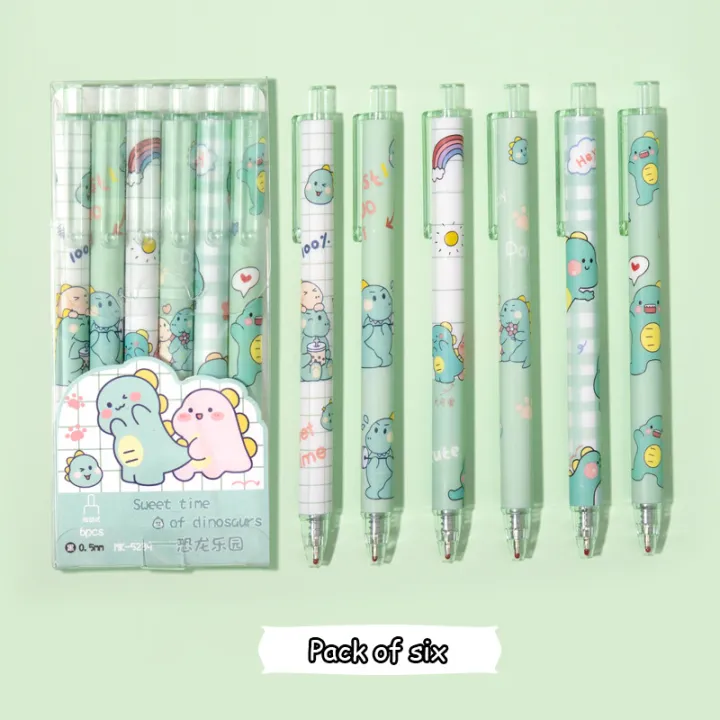 6PCS/Set%20Cute%20Cartoon%20Press%20Kawaii%20Pen%20Student%20Stationery%20Black%20Ball%20Point%20Pens%20Students%20Writing%20Tool%20-%20Image%206