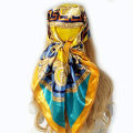 2023 Summer New Sunscreen Scarves Fashion Design Beach Headscarf Women Luxury 90X90CM Silk Hijab Popular Model For Square Shawls. 