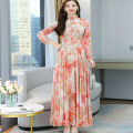 Attractive 3D Digital Print Long Party Gown Dress – Stylish One-Piece Kurti for Women (Free Size).