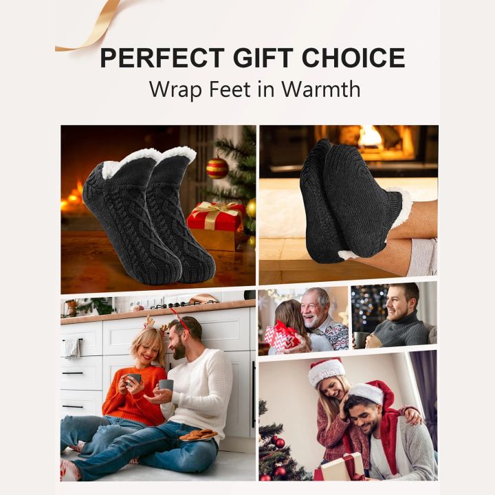 SIHOHAN%20Men's%20Thermal%20Slipper%20Socks%20Cozy%20Fleece%20Lined%20Fluffy%20Non-slip%20Floor%20Socks%20with%20Grippers%20Winter%20Thick%20Knitted%20Bed%20Socks%20-%20Image%206