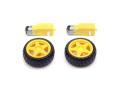 Smart Robot Car Dual Shaft Gear Motor With Tire Wheel (2 set). 