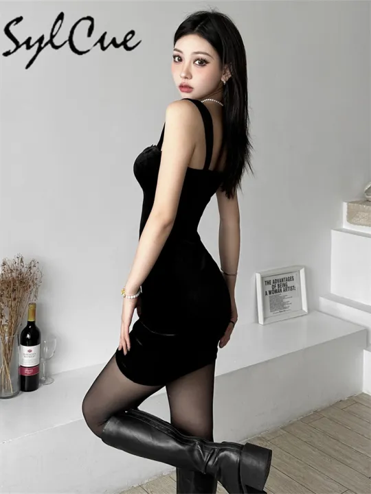 Slip%20dress%20street%20personality%20ladies%20thin%20body%20hot%20nightclub%20into%20black%20simple%20tight%20sylcue%20mature%20beautiful%20confident%20high%20-%20Image%206