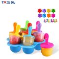 Reu DIY Ice Cream Silicone Molds Home Trays Popsicle Maker Ice Cube Molds For Home Freezer With Free Sticks Kitchen Tools. 