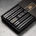 5 Pairs Alloy Laser Engraving Chopsticks Non-Slip Reusable Sushi Sticks BMD.