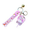 New Creative Lollipop key chain Cute Keychain Luxury Floating Cute Moving Liquid Key Ring for Women Bag Pendant Keyfob. 