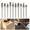 3mm Shank Drawing Tungsten Carbide Milling Cutter Rotary Tool Burr Diamond Cutter Rotary For Dremel Metal Wood Electric Grinding.