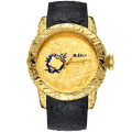 Gold Dragon Sculpture Watch Men Quartz Watches Waterproof Big Dial Creative Male Clock. 