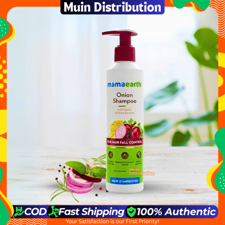 〽️ Mamaearth Onion Shampoo for Hair Fall Control and Hair Growth with Onion & Plant Keratin -  250 ml