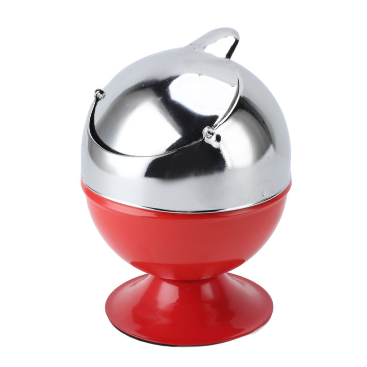 Desktop Ashtray Iron Structure Simple Operation Self Cleaning Aesthetic Polished Standing Ashtray Windproof with Lid for Home KTV Hotel